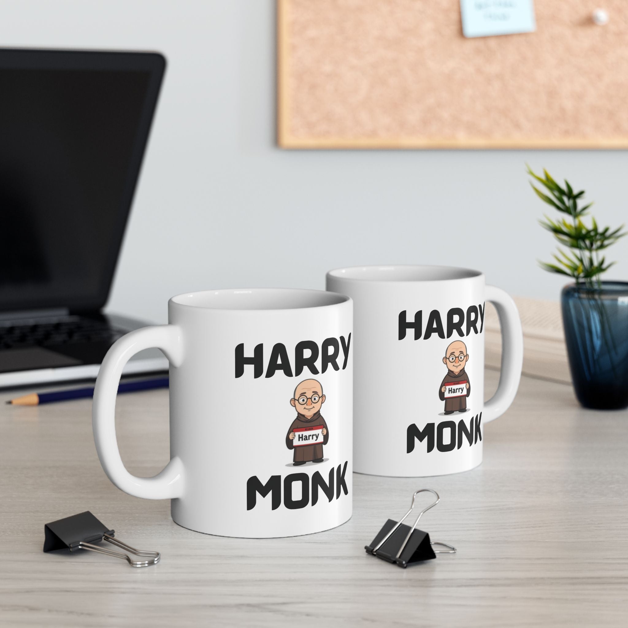 Harry Monk Funny Mug Cheeky Wordplay Prank Gift Novelty Coffee Cup