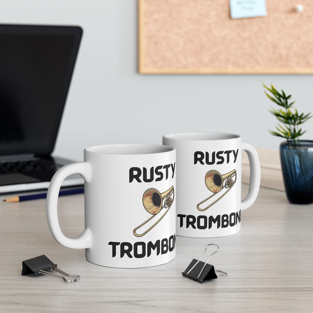 Rusty Trombone Ceramic Mug Funny Trombone Player Gift (11oz, 15oz)