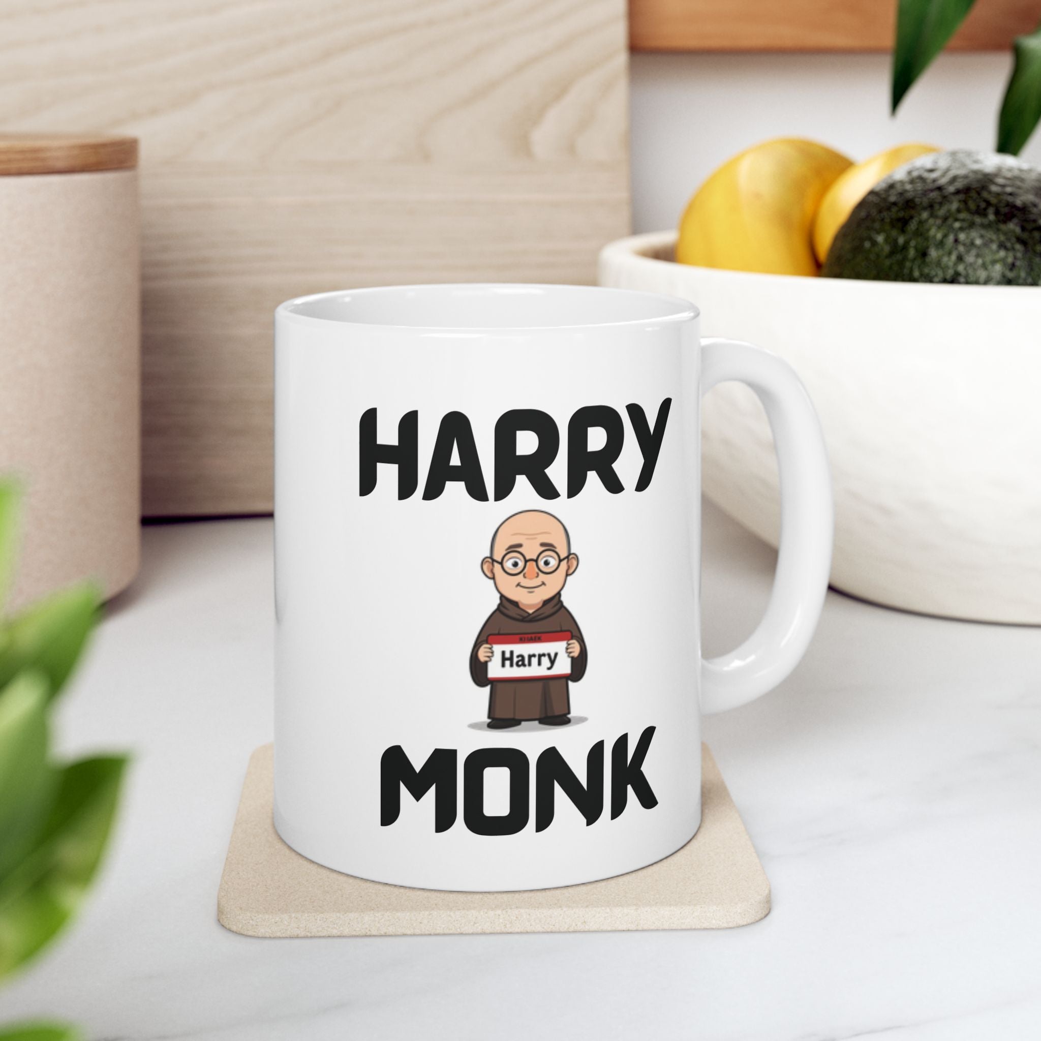 Harry Monk Funny Mug Cheeky Wordplay Prank Gift Novelty Coffee Cup
