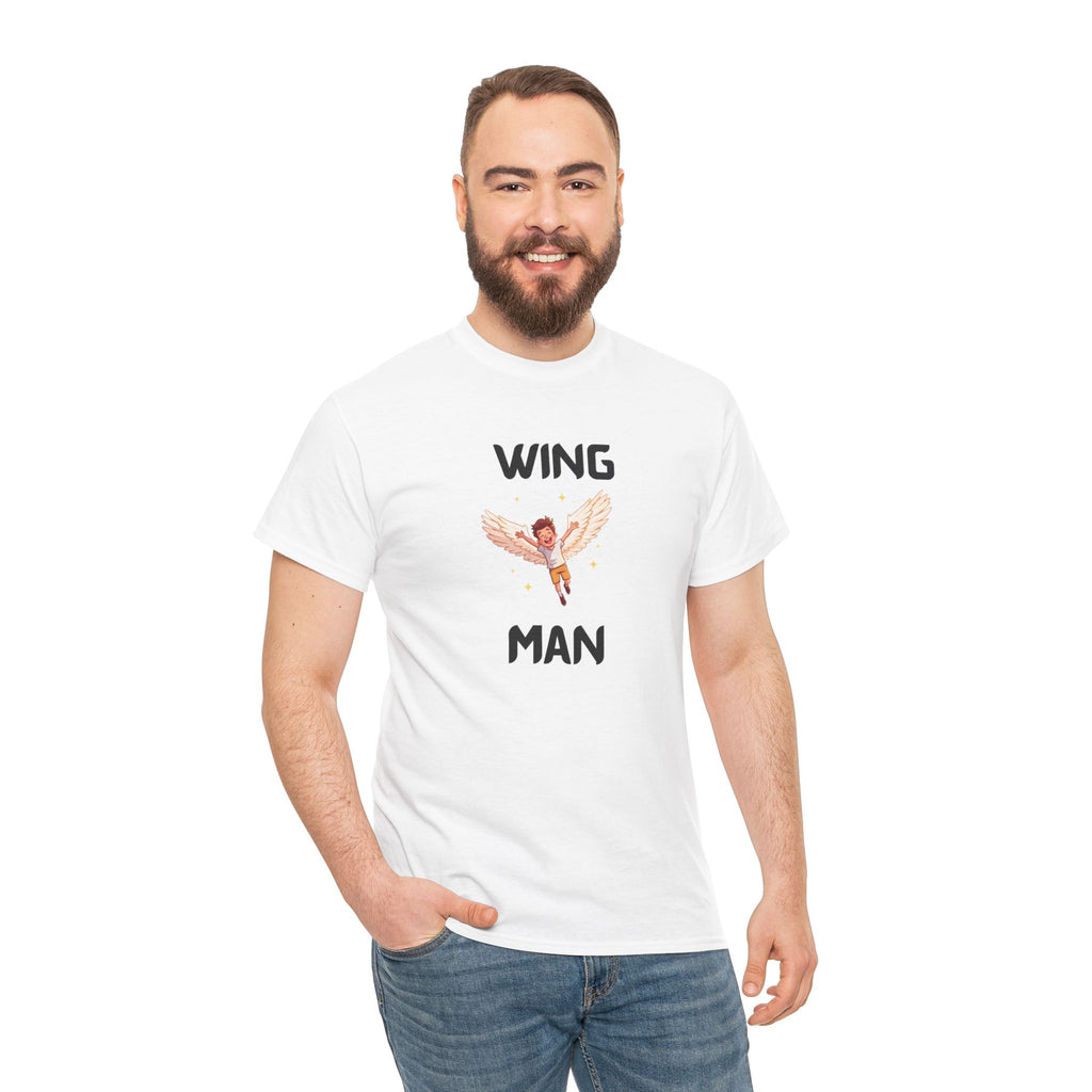 Wing Man T-Shirt – Funny Novelty Tee for Stag Do’s, Prank Gifts & Nights Out