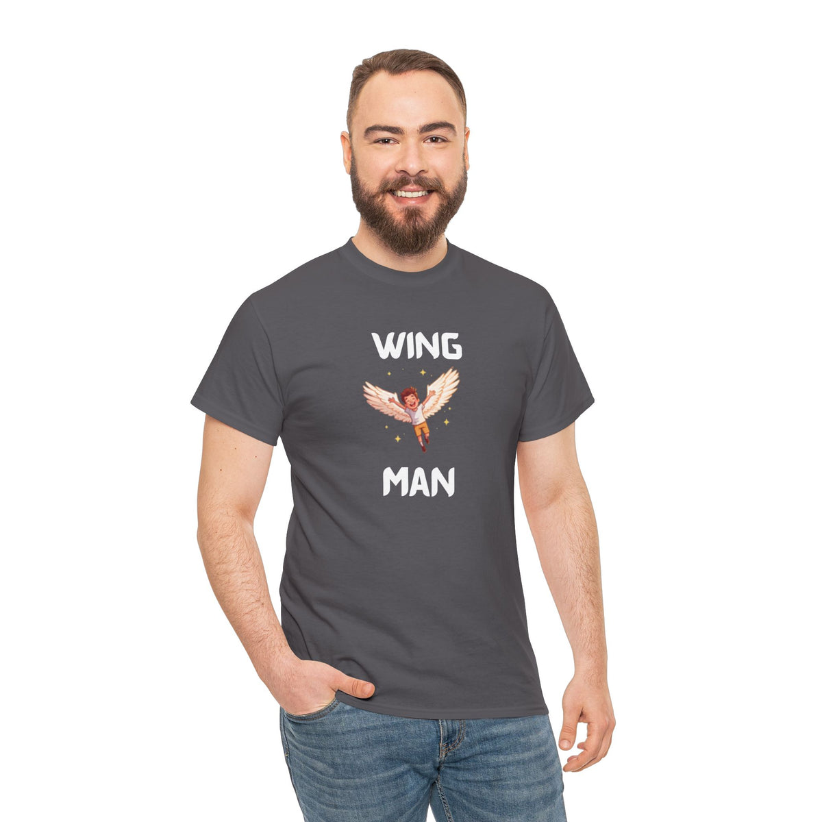 Wing Man T-Shirt – Funny Novelty Tee for Stag Do’s, Prank Gifts & Nights Out