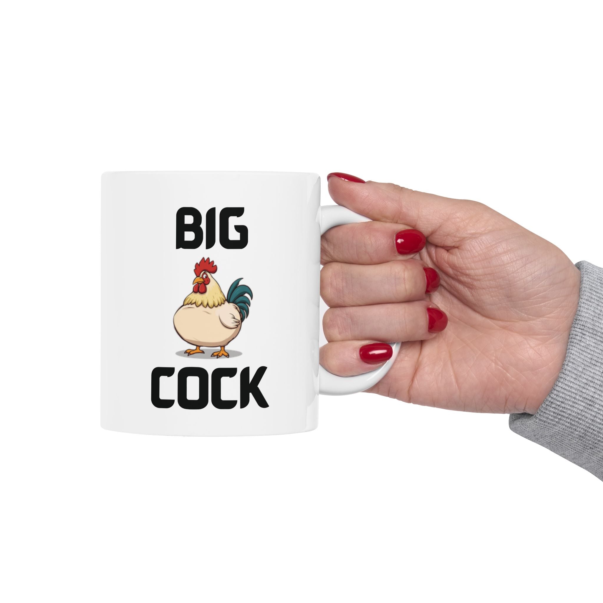 Big Cock Funny Mug Cheeky Wordplay Prank Gift Rooster Novelty Coffee Cup