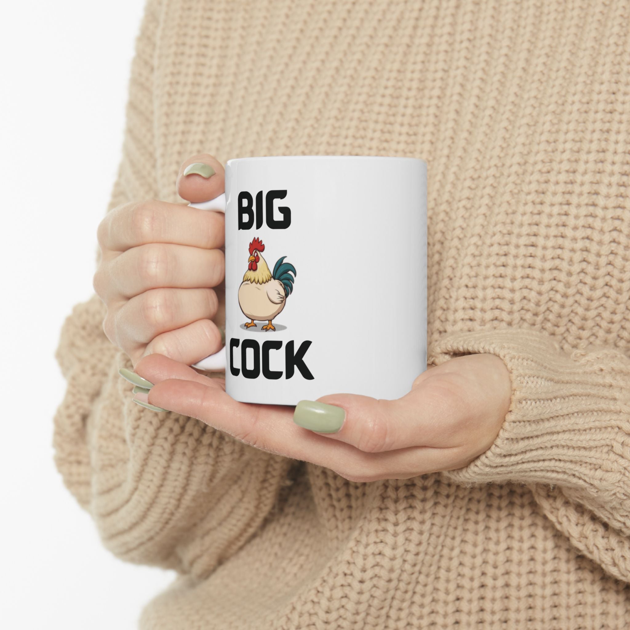Big Cock Funny Mug Cheeky Wordplay Prank Gift Rooster Novelty Coffee Cup