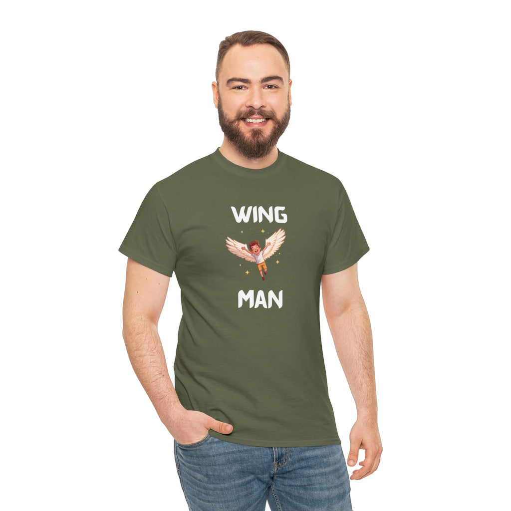 Wing Man T-Shirt – Funny Novelty Tee for Stag Do’s, Prank Gifts & Nights Out