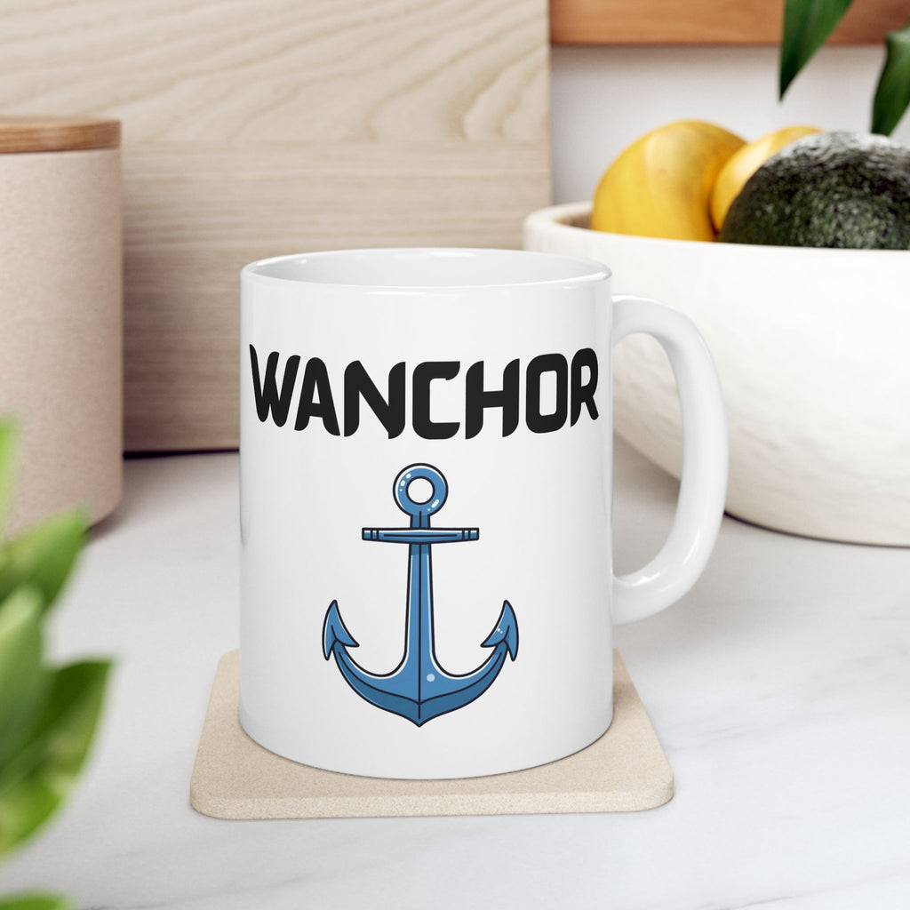 Wanchor Funny Mug Cheeky Slang Wordplay Prank Gift Novelty Coffee Cup