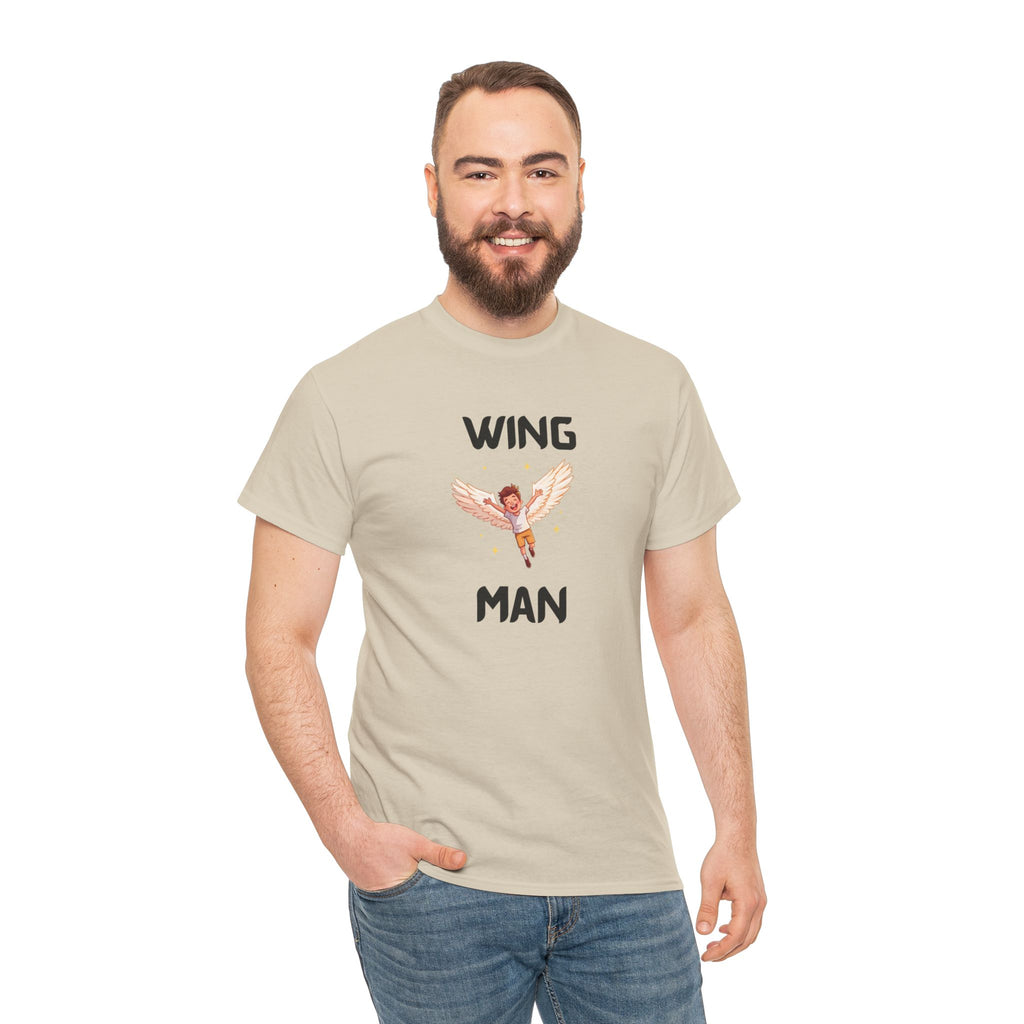 Wing Man T-Shirt – Funny Novelty Tee for Stag Do’s, Prank Gifts & Nights Out