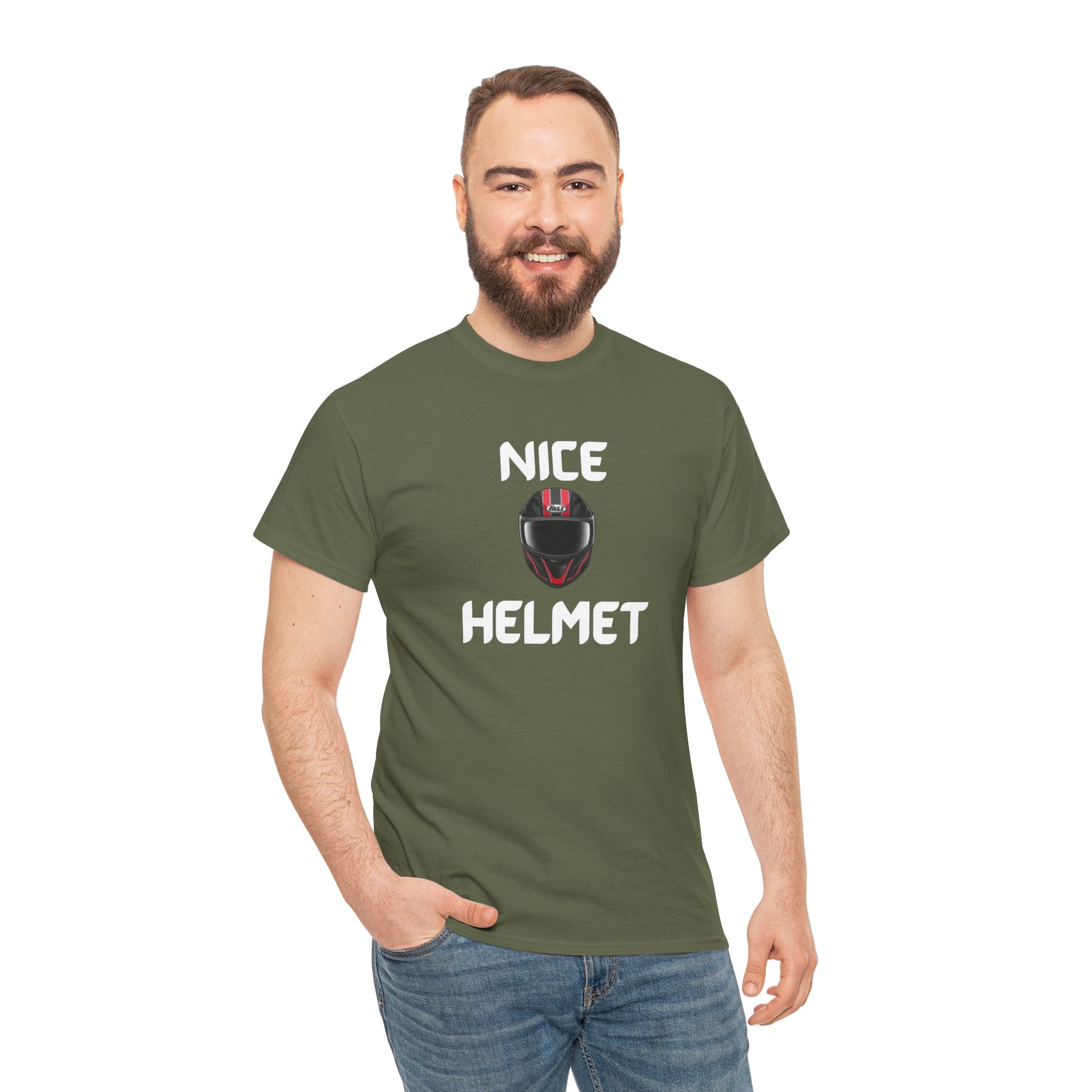Nice Helmet T-Shirt – Funny Novelty Tee with Cheeky Wordplay