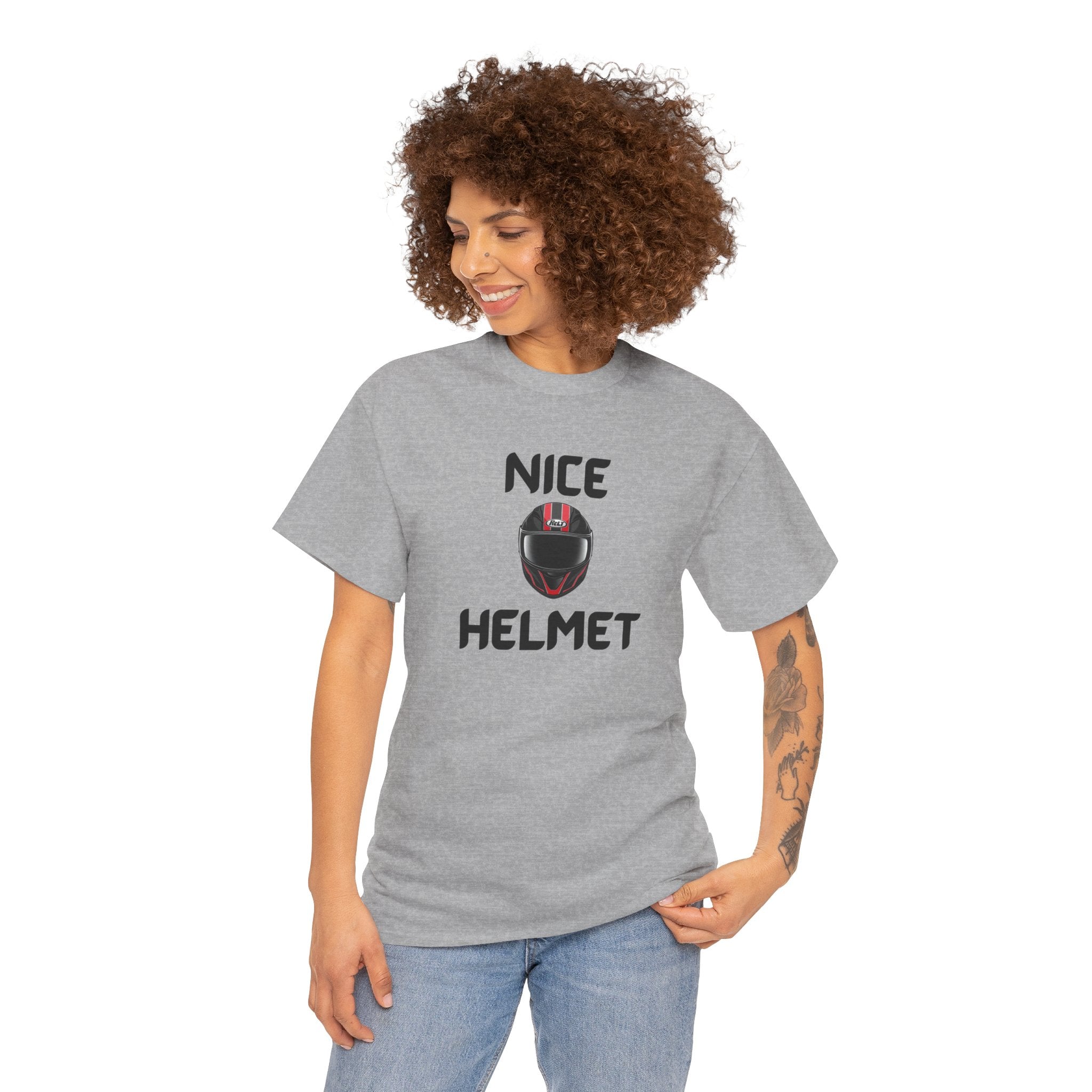 Nice Helmet T-Shirt – Funny Novelty Tee with Cheeky Wordplay