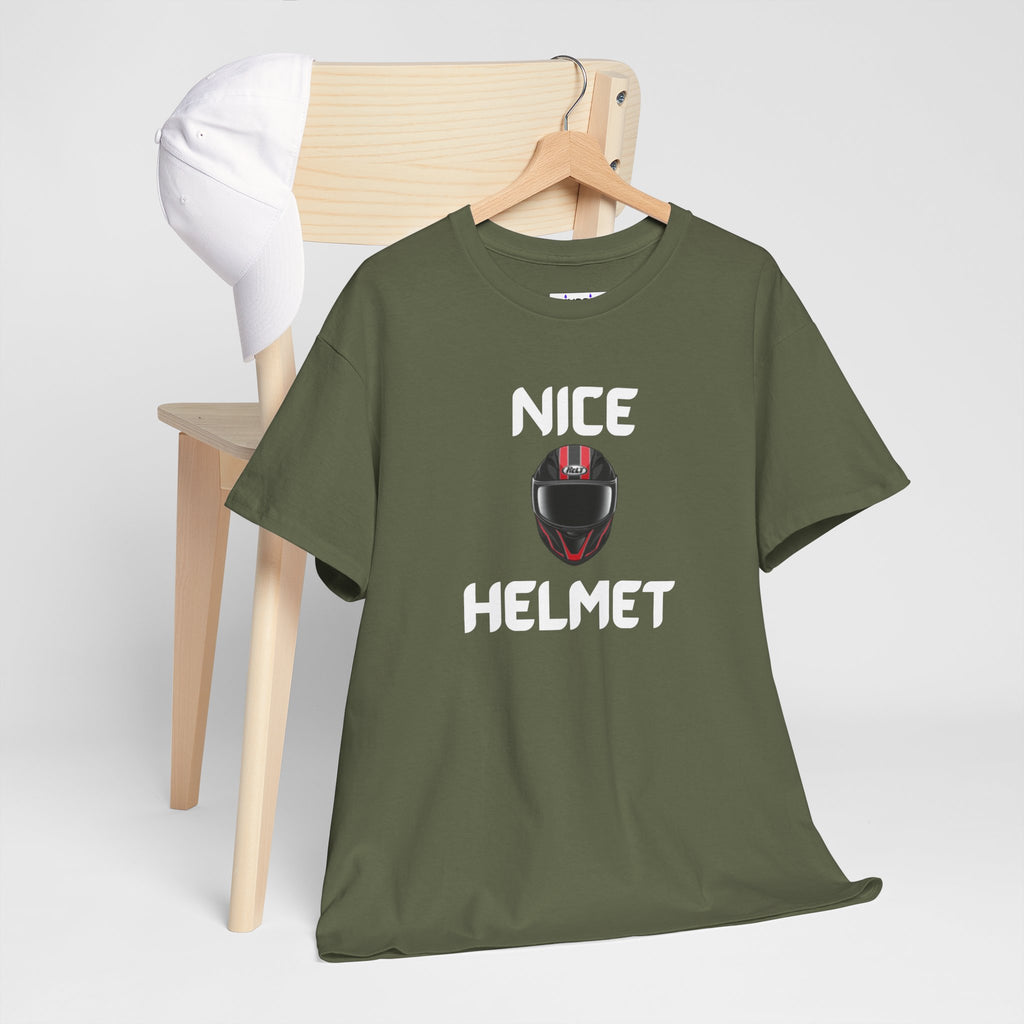 Nice Helmet T-Shirt – Funny Novelty Tee with Cheeky Wordplay