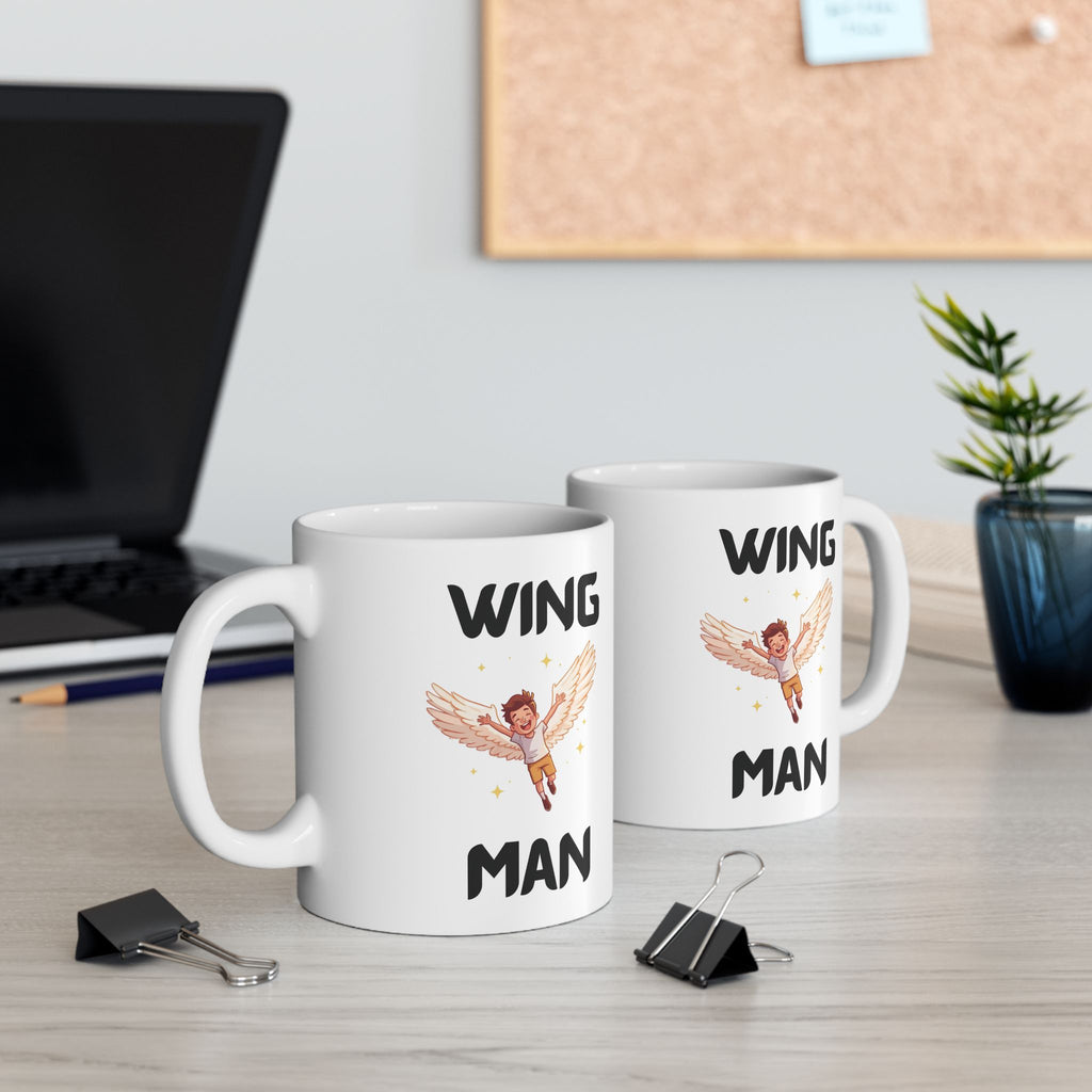 Wing Man Funny Mug Cheeky Friendship Gift Wordplay Novelty Coffee Cup