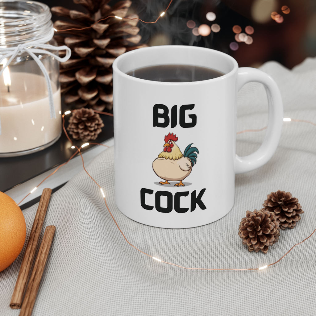 Big Cock Funny Mug Cheeky Wordplay Prank Gift Rooster Novelty Coffee Cup