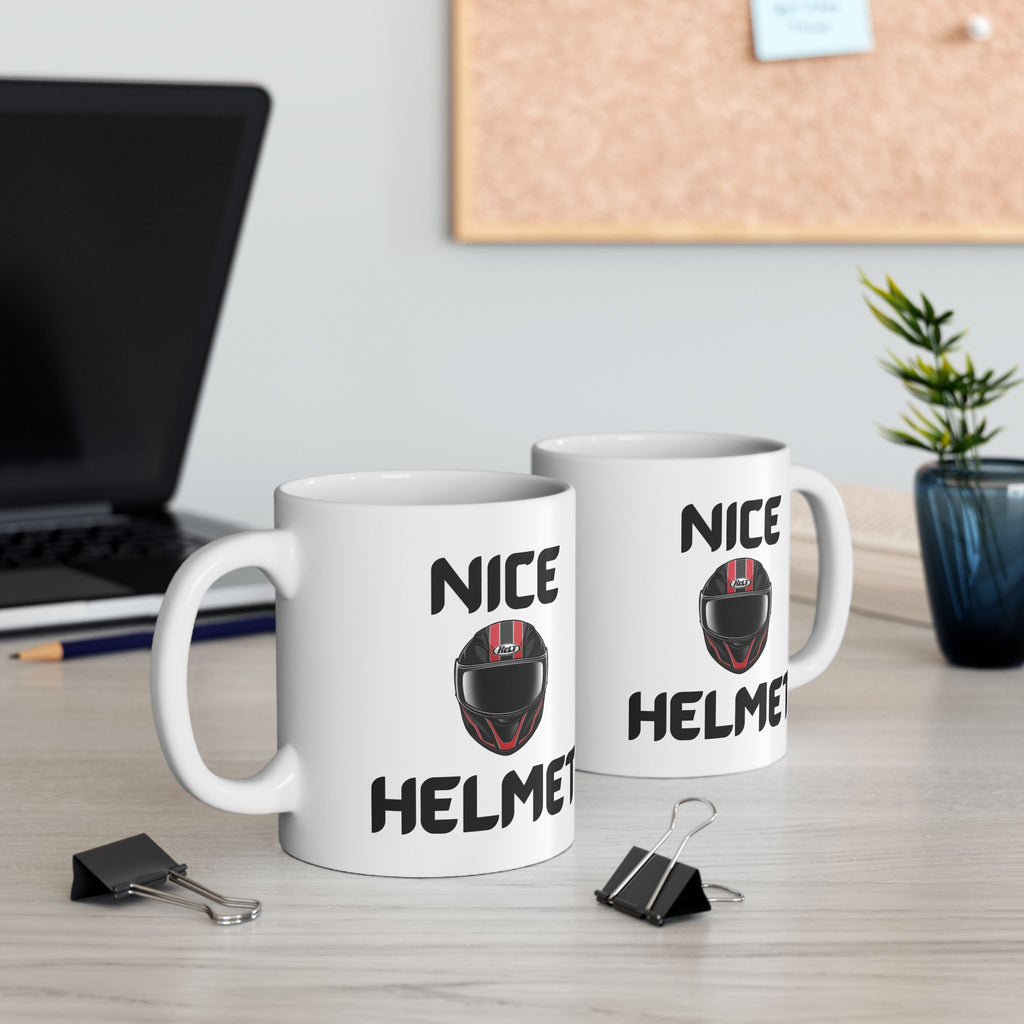 Nice Helmet Funny Mug Cheeky Wordplay Prank Gift Novelty Coffee Cup