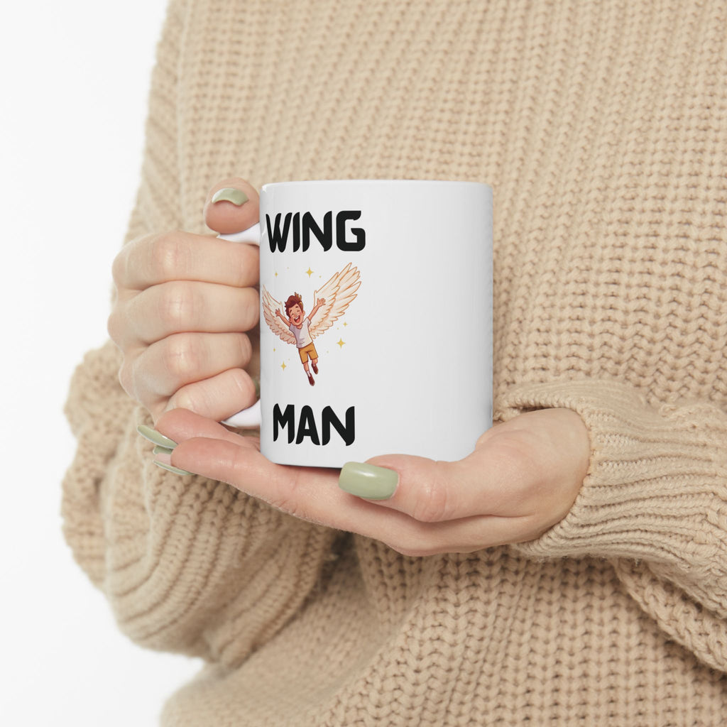 Wing Man Funny Mug Cheeky Friendship Gift Wordplay Novelty Coffee Cup