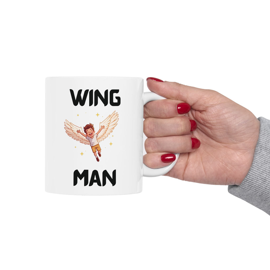 Wing Man Funny Mug Cheeky Friendship Gift Wordplay Novelty Coffee Cup