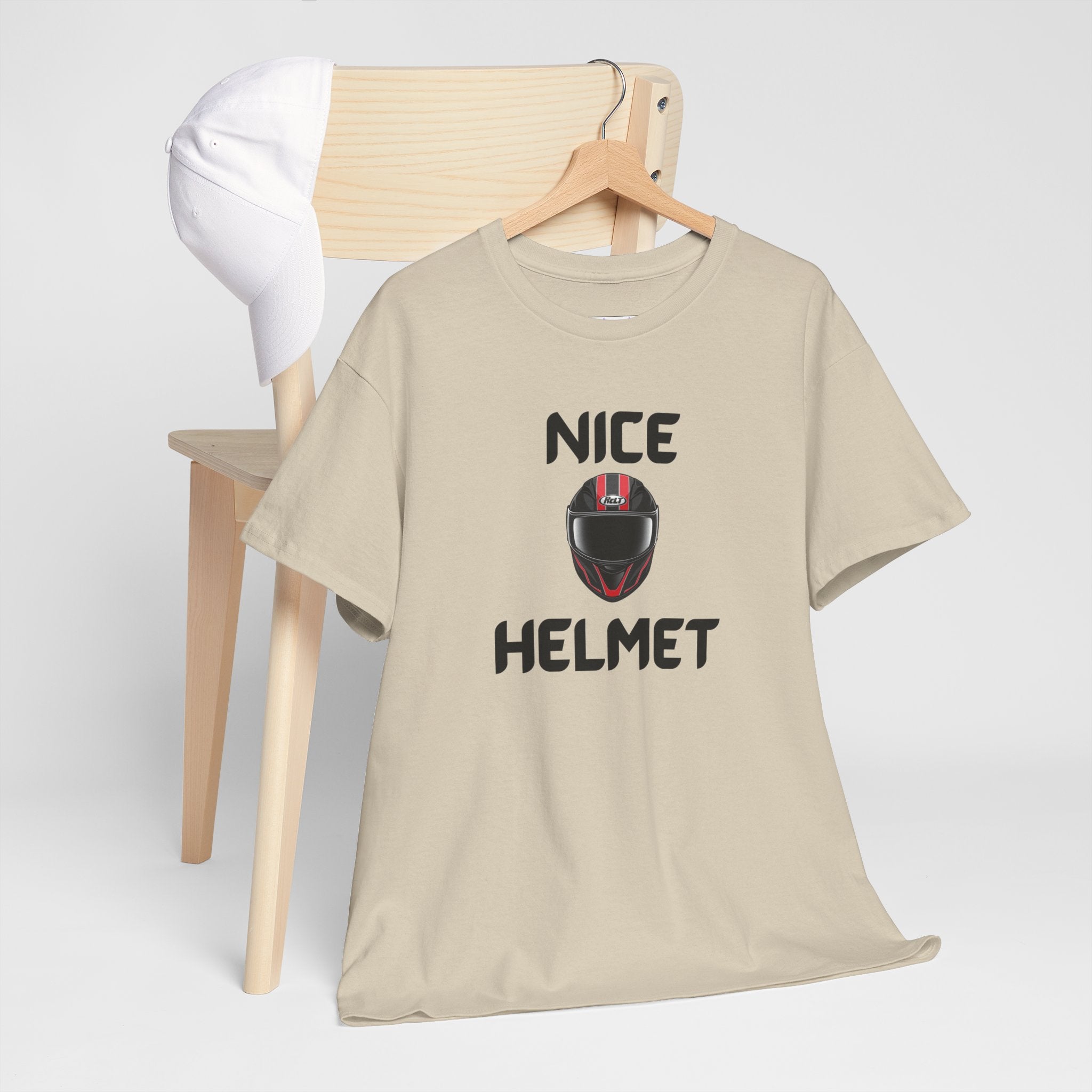 Nice Helmet T-Shirt – Funny Novelty Tee with Cheeky Wordplay