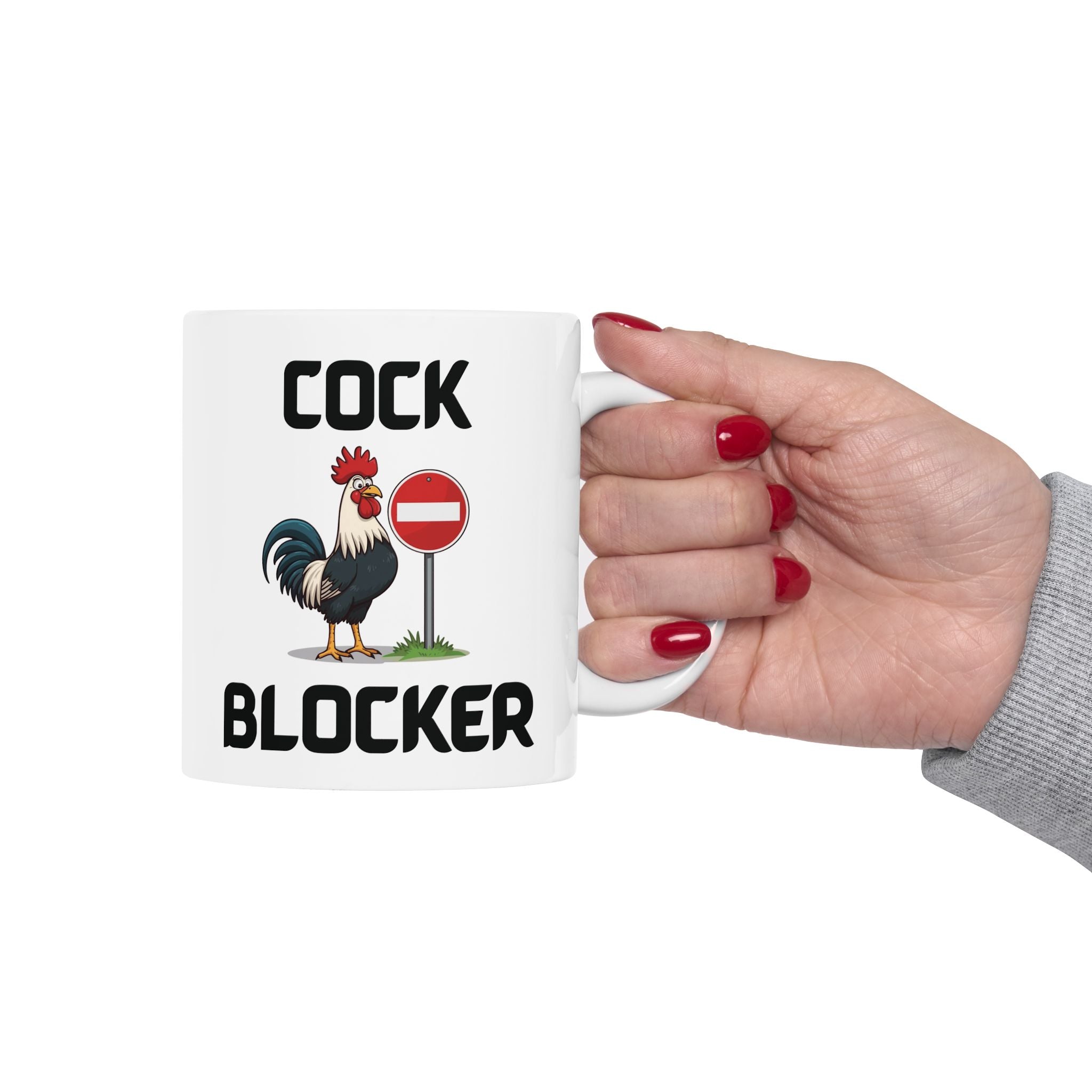 Cock Blocker Funny Mug Cheeky Slang Prank Gift Novelty Coffee Cup