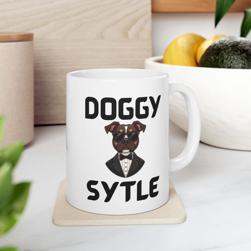 Doggy Style Funny Mug Cheeky Wordplay Prank Gift Dog Lover Novelty Coffee Cup