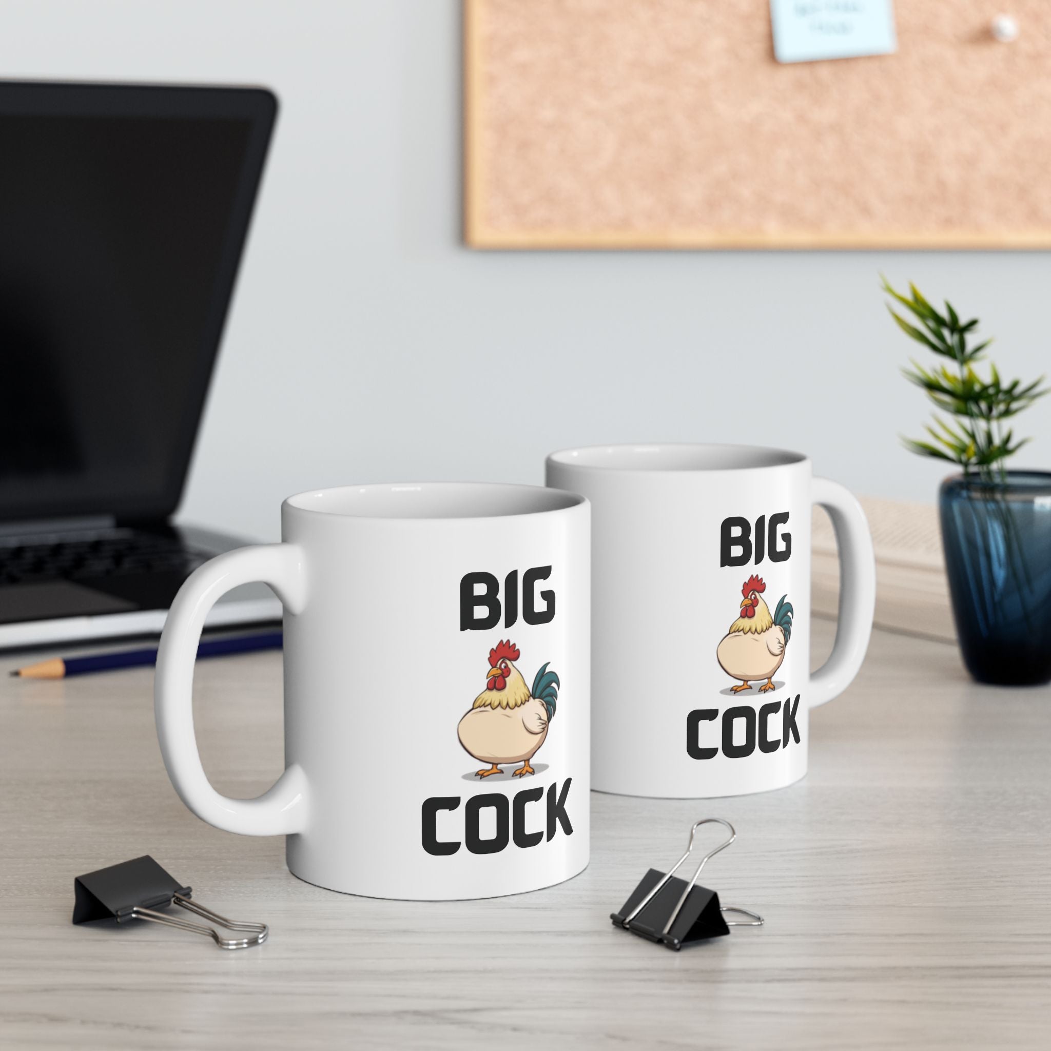 Big Cock Funny Mug Cheeky Wordplay Prank Gift Rooster Novelty Coffee Cup