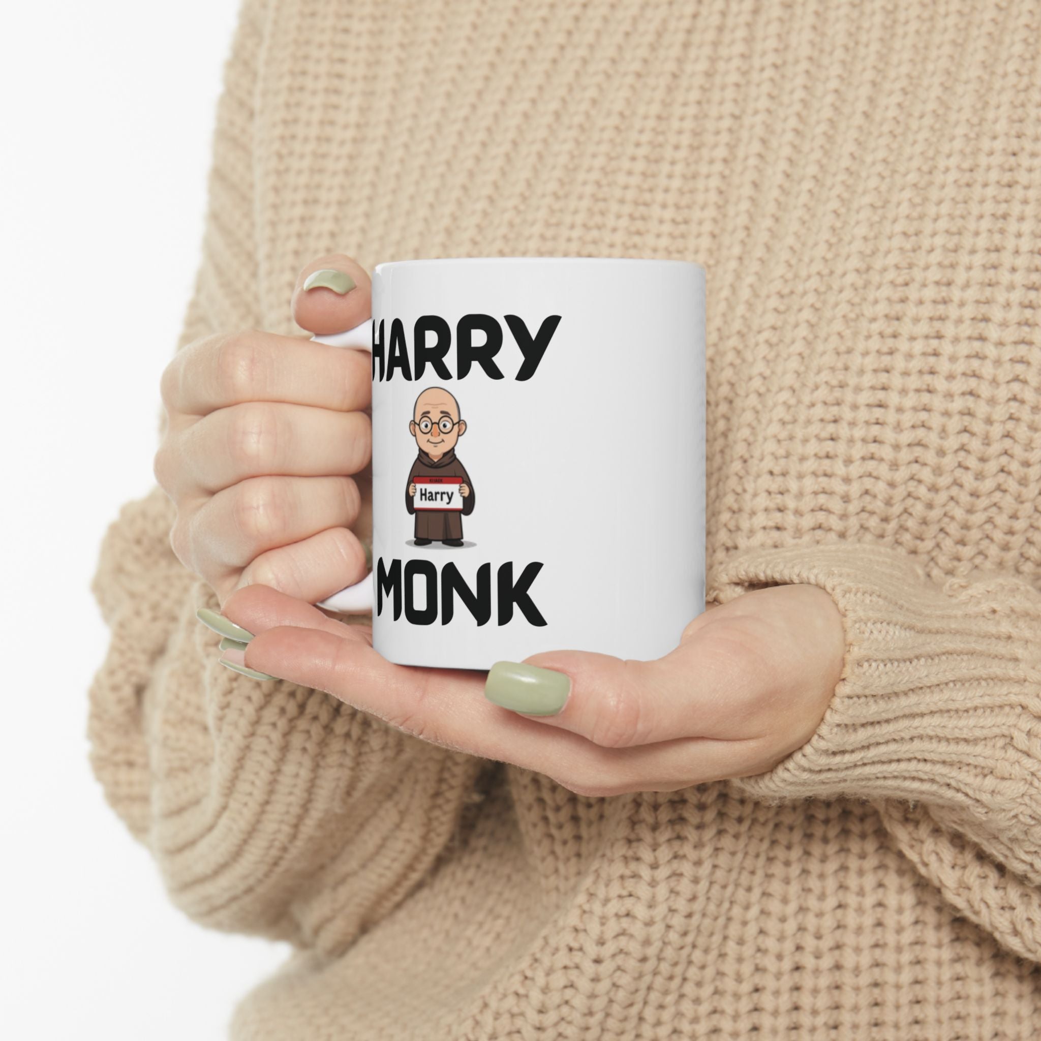Harry Monk Funny Mug Cheeky Wordplay Prank Gift Novelty Coffee Cup